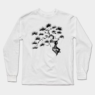 Sumi-E Pine Tree (Black) Long Sleeve T-Shirt